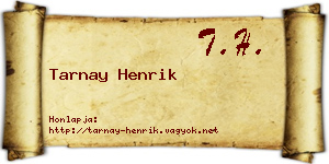 Tarnay Henrik névjegykártya