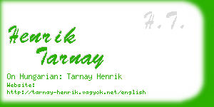 henrik tarnay business card